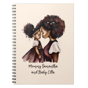Personalised Black Mum and Daughter (5) Notebook
