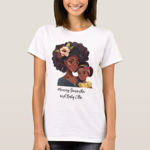 Personalised Black Mum and Daughter (8) T-Shirt