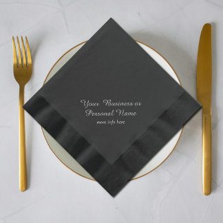 personalised black napkins with foil