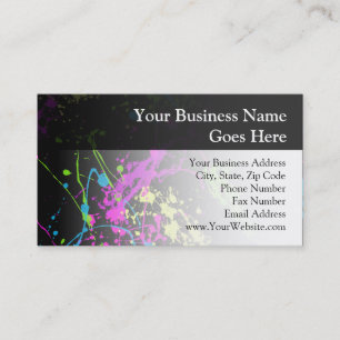 Personalised Black/Neon Splatter Business Card