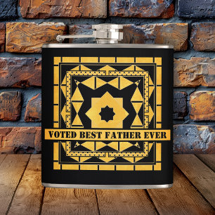 Personalised Black Ochre Father's Day Flask