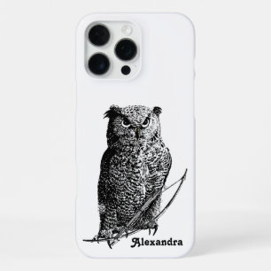 Personalised Black Owl iPhone Case