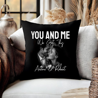 Personalised Black Photo Couple 'You and Me' Cushion