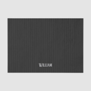 Personalised black pinstripes tissue paper