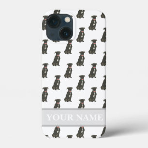 Personalised Black Pitbull Staffy Dog iPhone 13 Mini Case