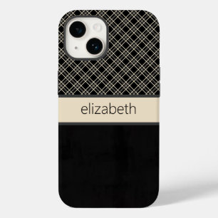 Personalised Black Plaid Phone Case