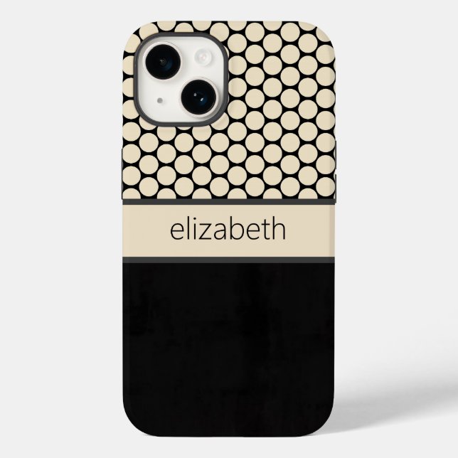 Personalised Black Polka Dots Phone Case (Back)