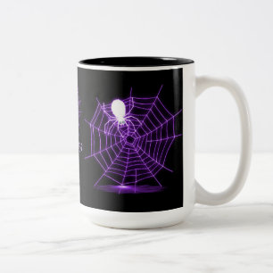 Personalised Black & Purple Spider Web  Mug