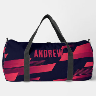 Personalised Black & Red Duffle Bag