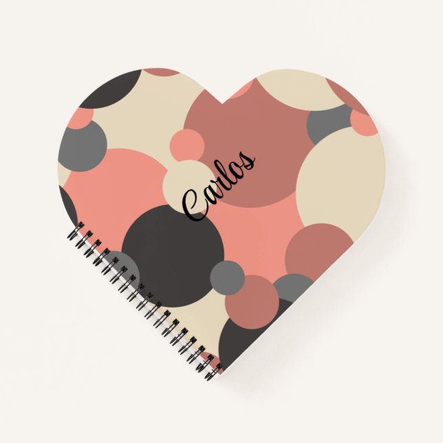 Personalised black-red heart notebook (Front)