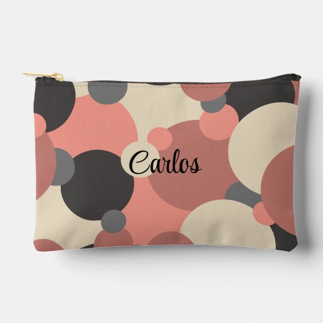 Personalised black-red molecules toiletry bag (Front)