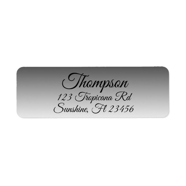 Personalised Black Return Address Labels (Front)