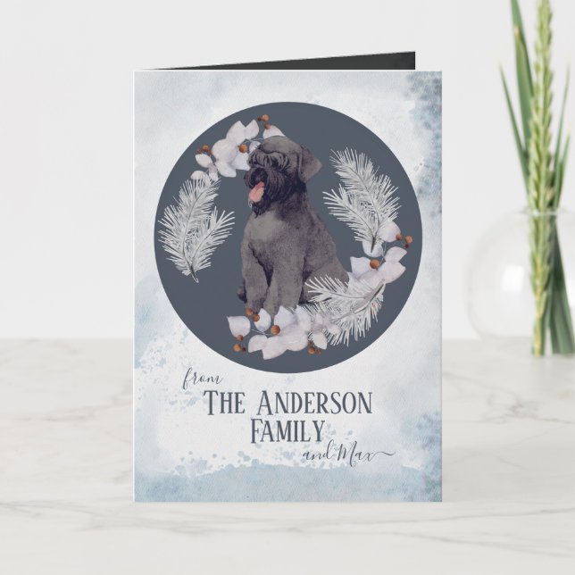 Personalised Black Russian Terrier Christmas  Holiday Card (Front)
