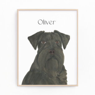 Personalised Black Schnauzer Art Photo Print