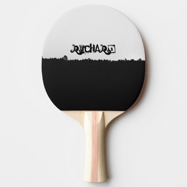 Personalised Black Shaded  Ping Pong Paddle (Front)