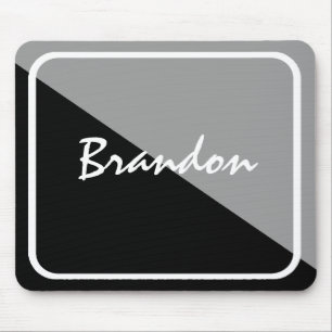 Personalised Black & Silver Mousepad Low-Price