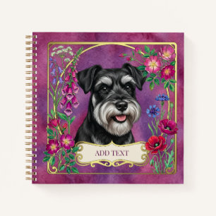 Personalised Black & Silver Schnauzer Notebook