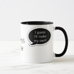 Personalised Black Speech Bubble Coffee Mug