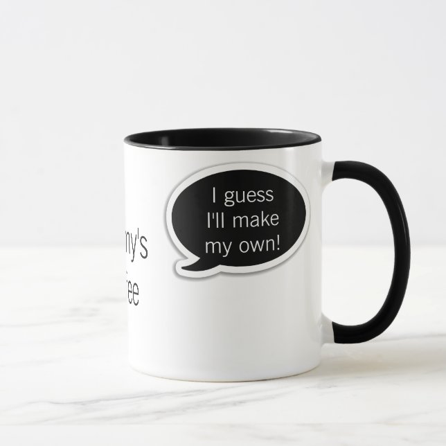 Personalised Black Speech Bubble Coffee Mug (Right)