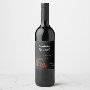 Personalised  Black Strawberry Wine Wine Label