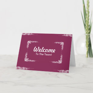 Personalised Black Swirl Border Welcome Card
