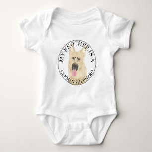 Personalised Black & Tan German Shepherd Baby Bodysuit