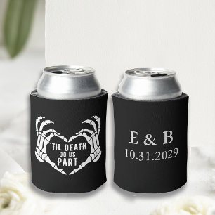 Personalised Black Til Death Wedding Can Cooler