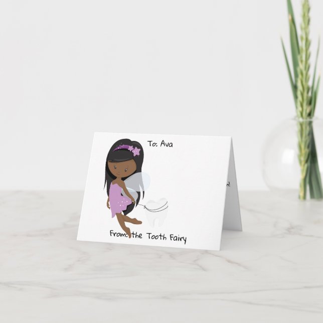Personalised Black Tooth Fairy  Card (Front)