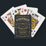 Personalised Black Vintage Aged To Perfection Play Playing Cards<br><div class="desc">Inspired by classic whiskey label,  black and white fun vintage aged to perfection adult birthday gift idea for men,  great for any age birthday celebration,  or other occasions. Custom it with your own text and background colour.</div>