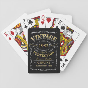 Personalised Black Vintage Aged To Perfection Play Playing Cards