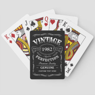 Personalised Black Vintage Aged To Perfection Playing Cards