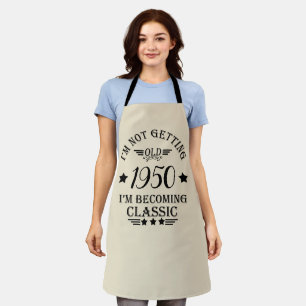 Personalised black vintage birthday apron