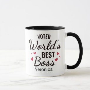 Personalised Black Voted World's Best Boss   Mug