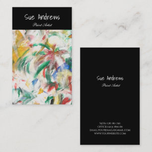  Personalised Black Watercolor Abstract Artist  Business Card