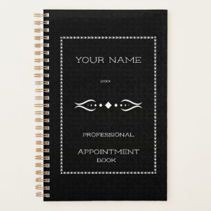 Personalised black white appointment book planner