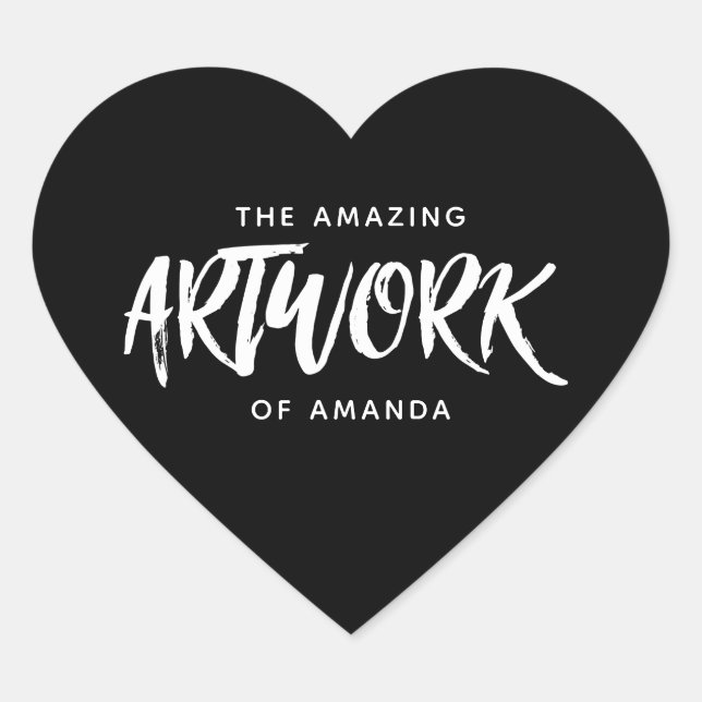 Personalised Black White Artist Artwork Sticker (Front)