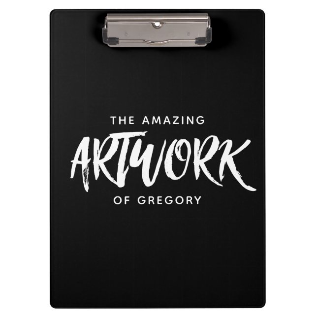 Personalised Black White Artist Keepsake Clipboard (Front)