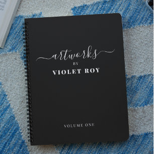 Personalised Black White Artist Sketchbook Noteboo Notebook