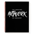 Personalised Black White Artist Sketchbook