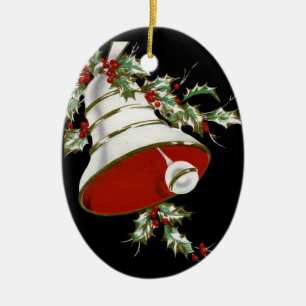 Personalised Black, White Bell Christmas Ornament