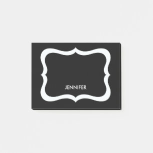 Personalised Black & White Border Post-it Notes