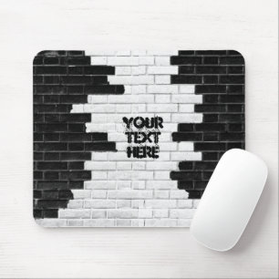 Personalised Black & White Brick Wall Mouse Pad
