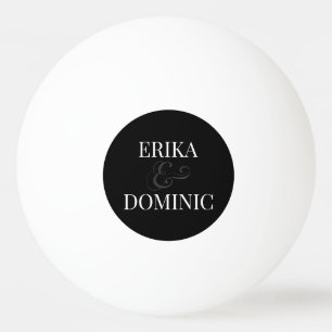 Personalised Black White Bride and Groom Wedding  Ping Pong Ball