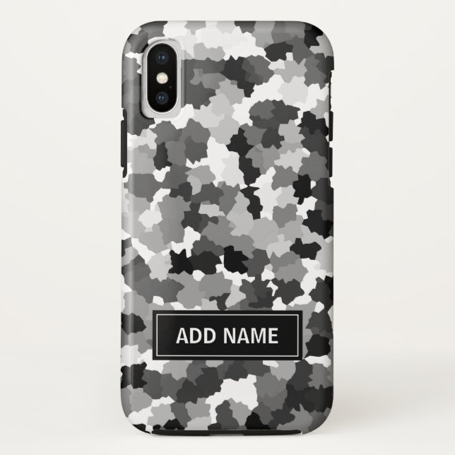 Personalised Black White Grey Pattern Case-Mate iPhone Case (Back)