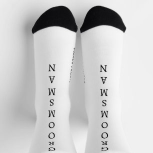 Personalised Black & White GROOMSMAN Wedding Socks