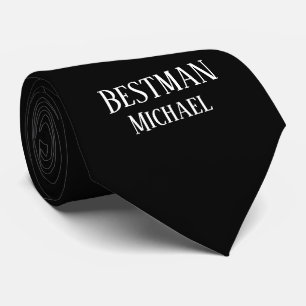 Personalised Black White Groomsmen Best Man Gifts Tie