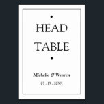 Personalised Black & White Head Table Number<br><div class="desc">Personalised Minimalist Black & White Head Table Carfd</div>