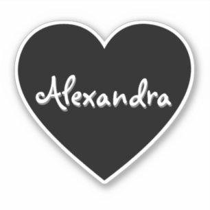 Personalised Black White Heart Name
