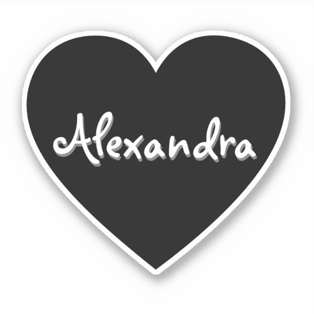 Personalised Black White Heart Name  (Front)