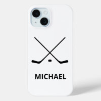 Personalised black white Hockey Sticks and Puck